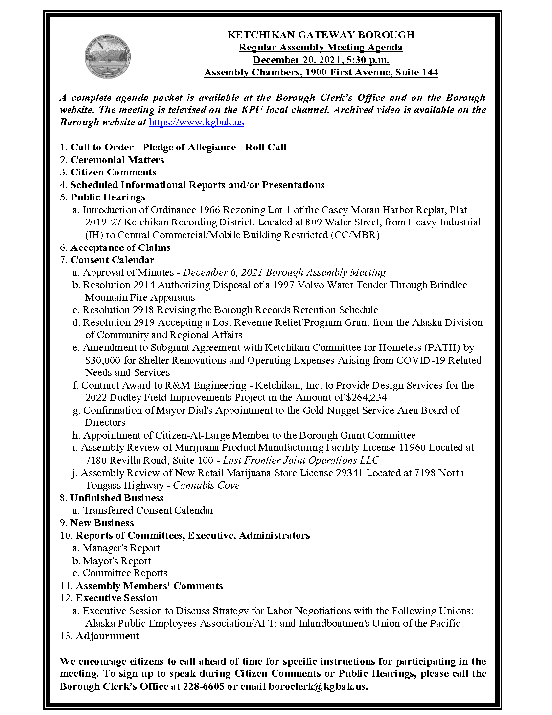 Agenda 12-20-21 Regular